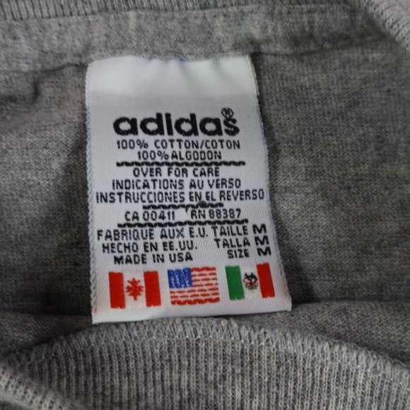 Vintage Adidas Shirt Mens M Tall Gray Casual Short Sleeve Crewneck Fence Graphic - Picture 5 of 6